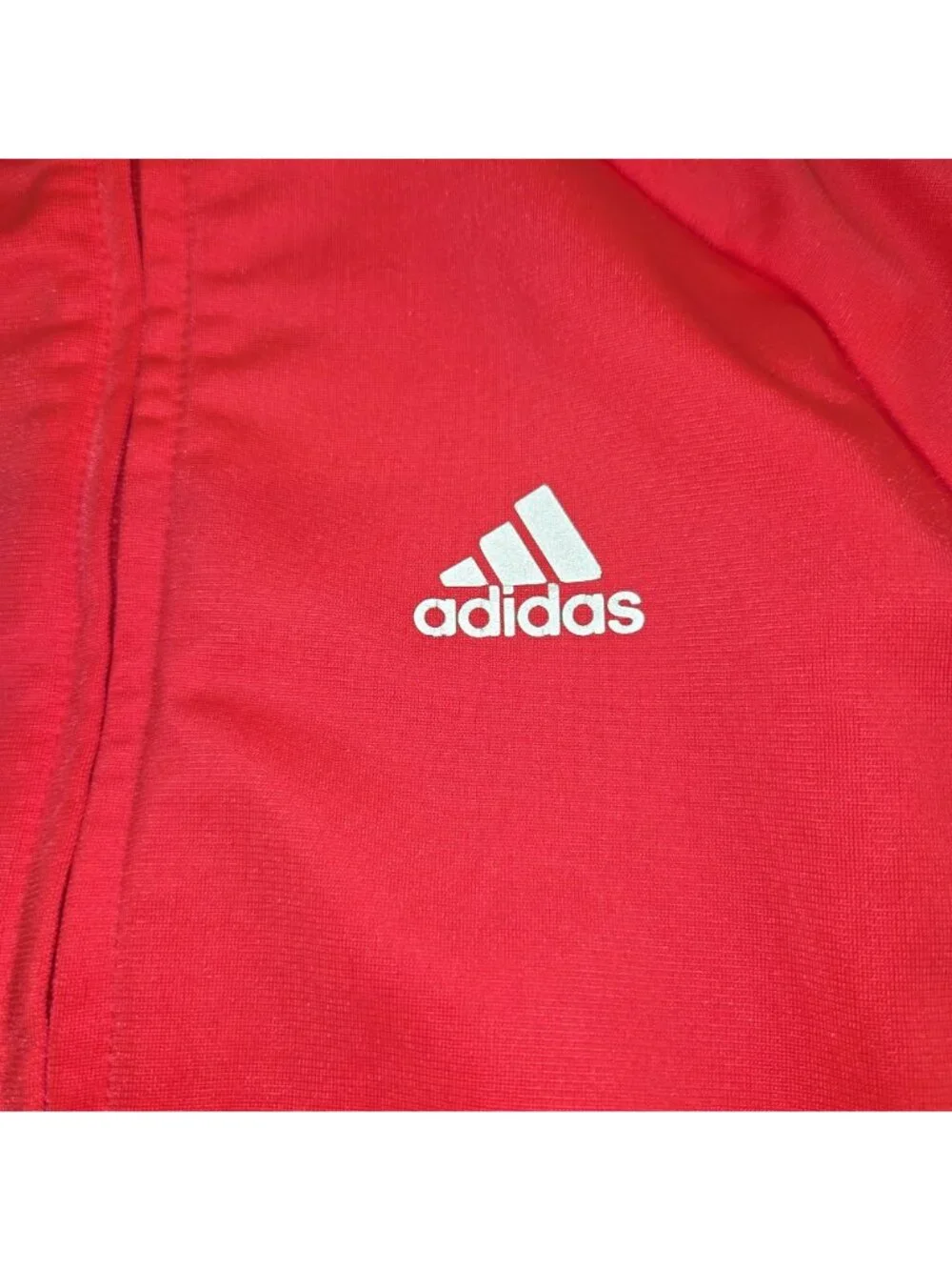 Adidas Girl 6 Pink zip-up Jacket Signature Silver Three-Stripes Sleeve 4284